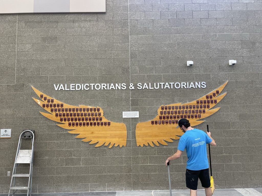Donor Wall with Raised Lettering
